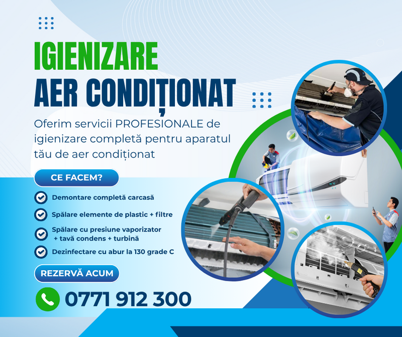 Curatare aer conditionat, gienizare ac, spalare profesionala ac